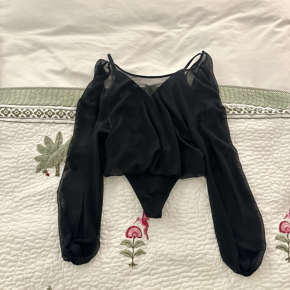 Wilfred Black Sheer Bodysuit